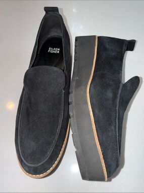 Eileen Fisher Ells Suede Loafer
Wedge Black Shoes Size 10
